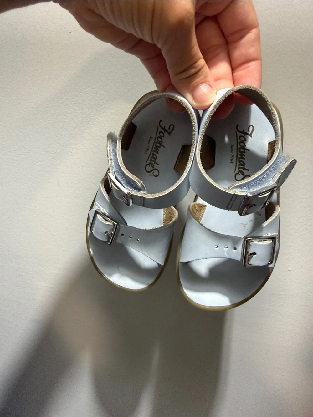 FootMates light blue Double-Buckle Kids Sandals with Ankle Strap